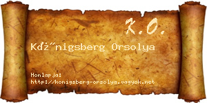 Königsberg Orsolya névjegykártya